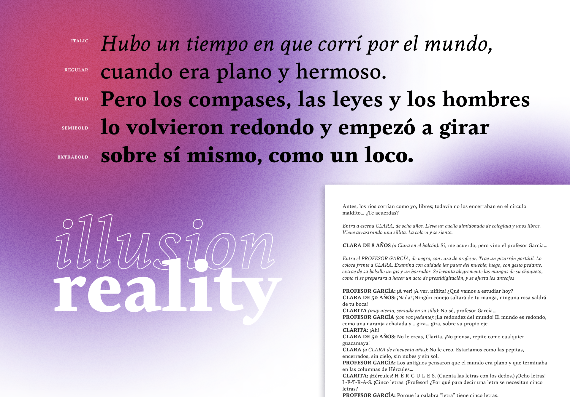 Umbral — pesos y texto corrido